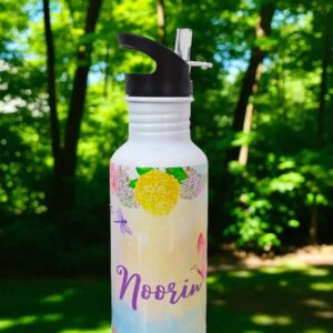 Personalized Floral Sipper