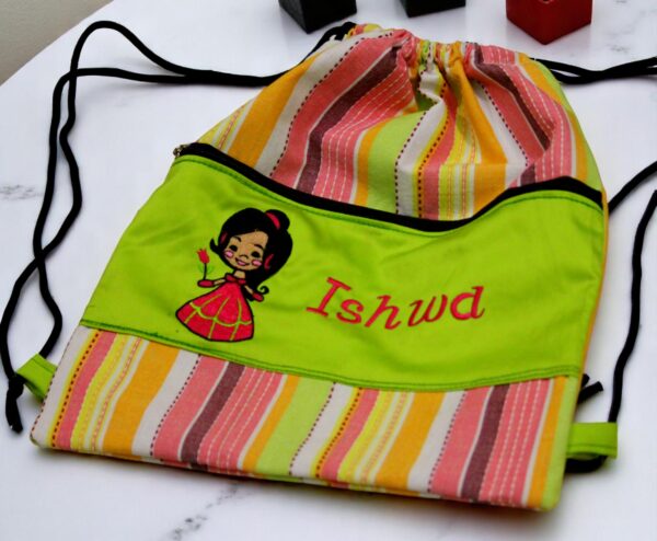 Drawstring Canvas Backpack- Multiple Design (Embroidery) - Image 4