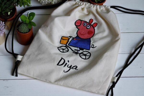 Drawstring Canvas Backpack- Multiple Design (Embroidery)