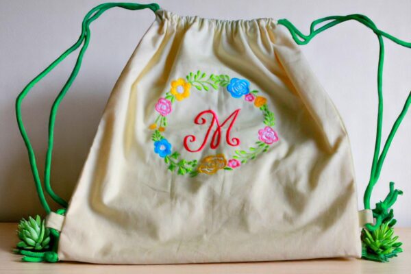 Drawstring Canvas Backpack- Multiple Design (Embroidery) - Image 9